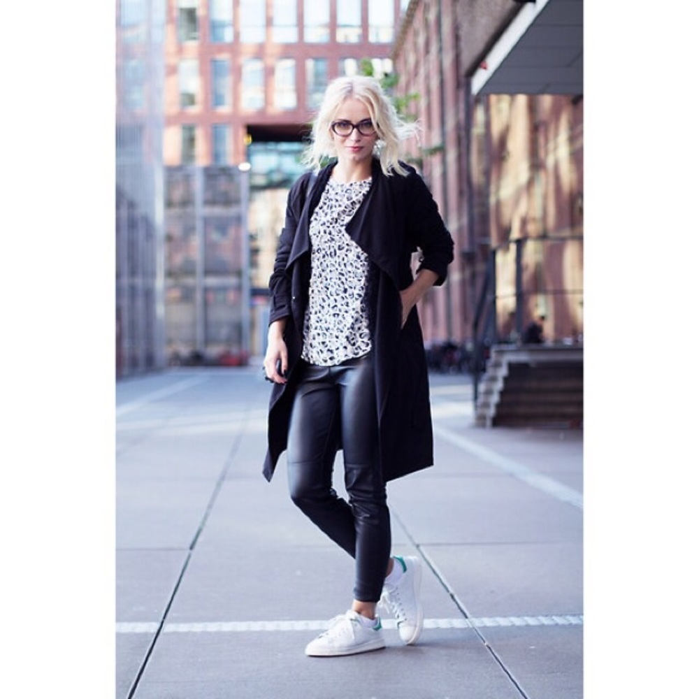 Black wool trench coat from Sonoma